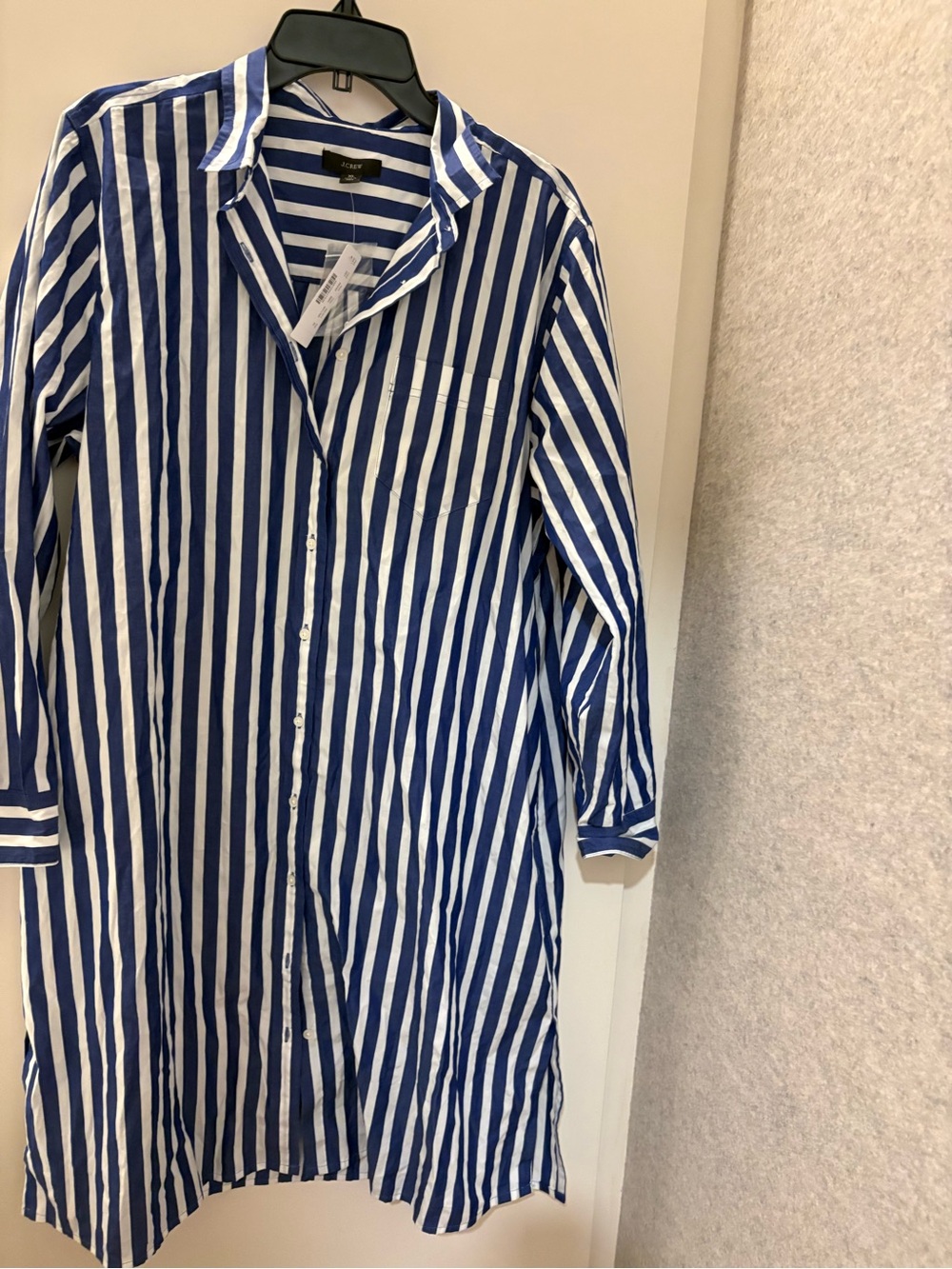 J. Crew Stripe Button-Up Shirtdress. Size 16. New with tags.